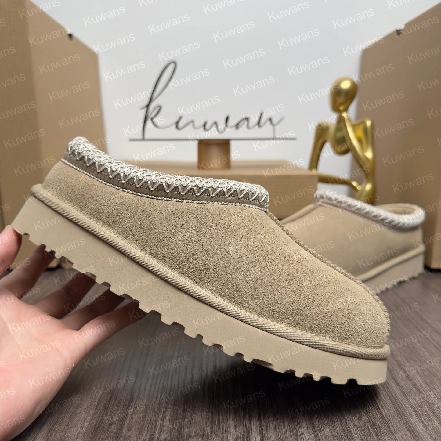 Tasman Slippers Tazz Mustard Seed Chestnut Sand Fur Slides Sheepskin Classic Ultra Mini Platform Boot Winter Women Men Slip-On Shoes Suede Upper Wool Fall