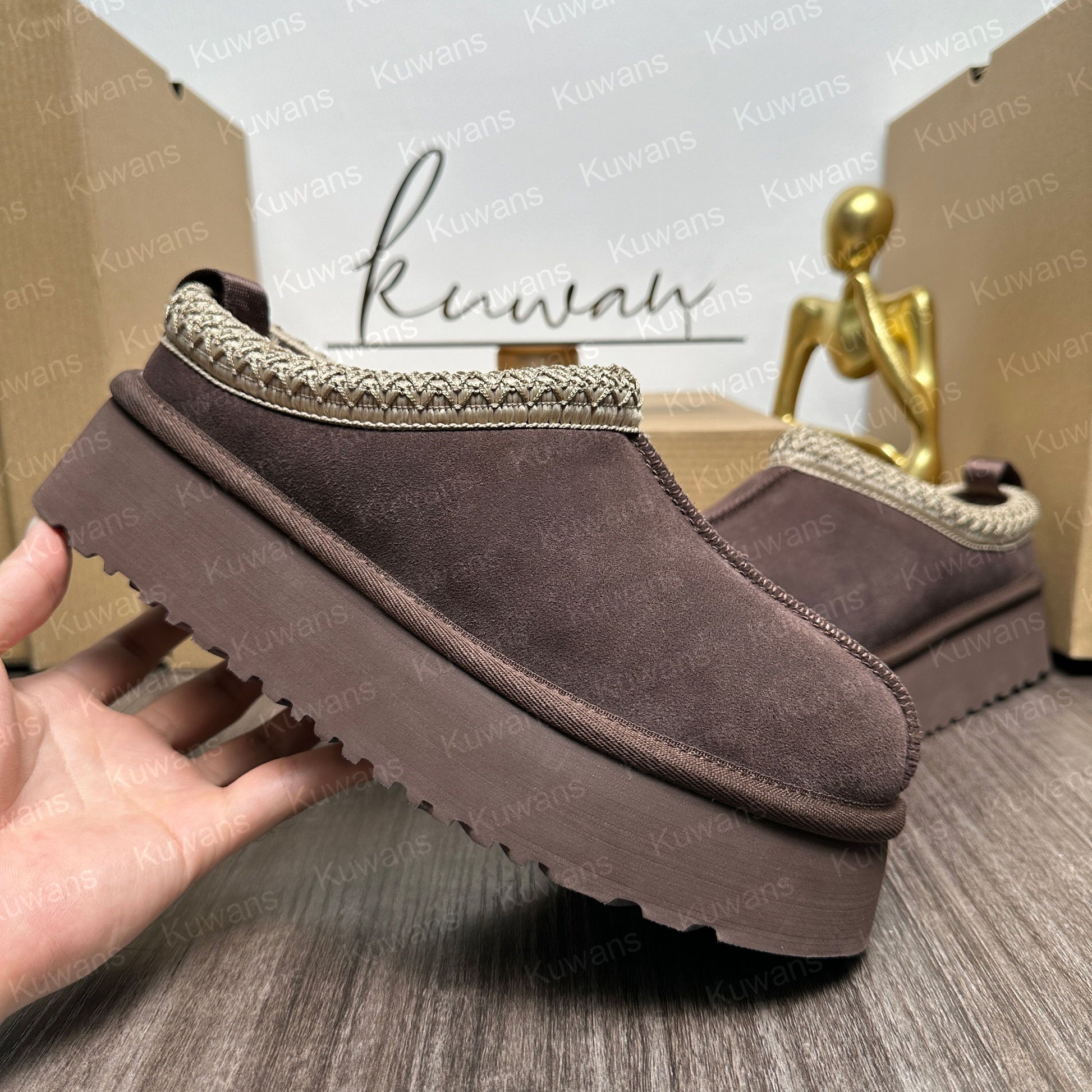 Tasman Slippers Tazz Mustard Seed Chestnut Sand Fur Slides Sheepskin Classic Ultra Mini Platform Boot Winter Women Men Slip-On Shoes Suede Upper Wool Fall