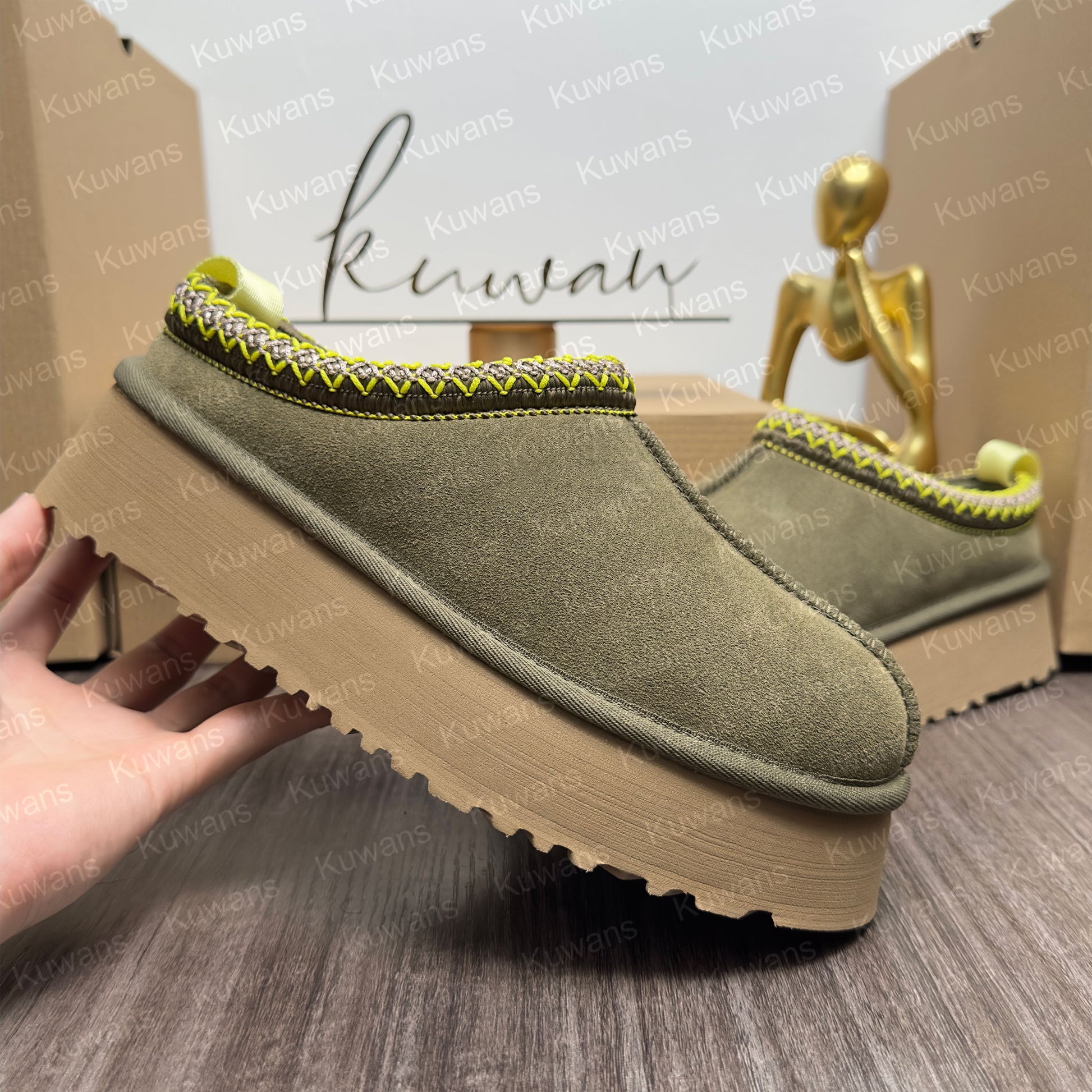 Tasman Slippers Tazz Mustard Seed Chestnut Sand Fur Slides Sheepskin Classic Ultra Mini Platform Boot Winter Women Men Slip-On Shoes Suede Upper Wool Fall