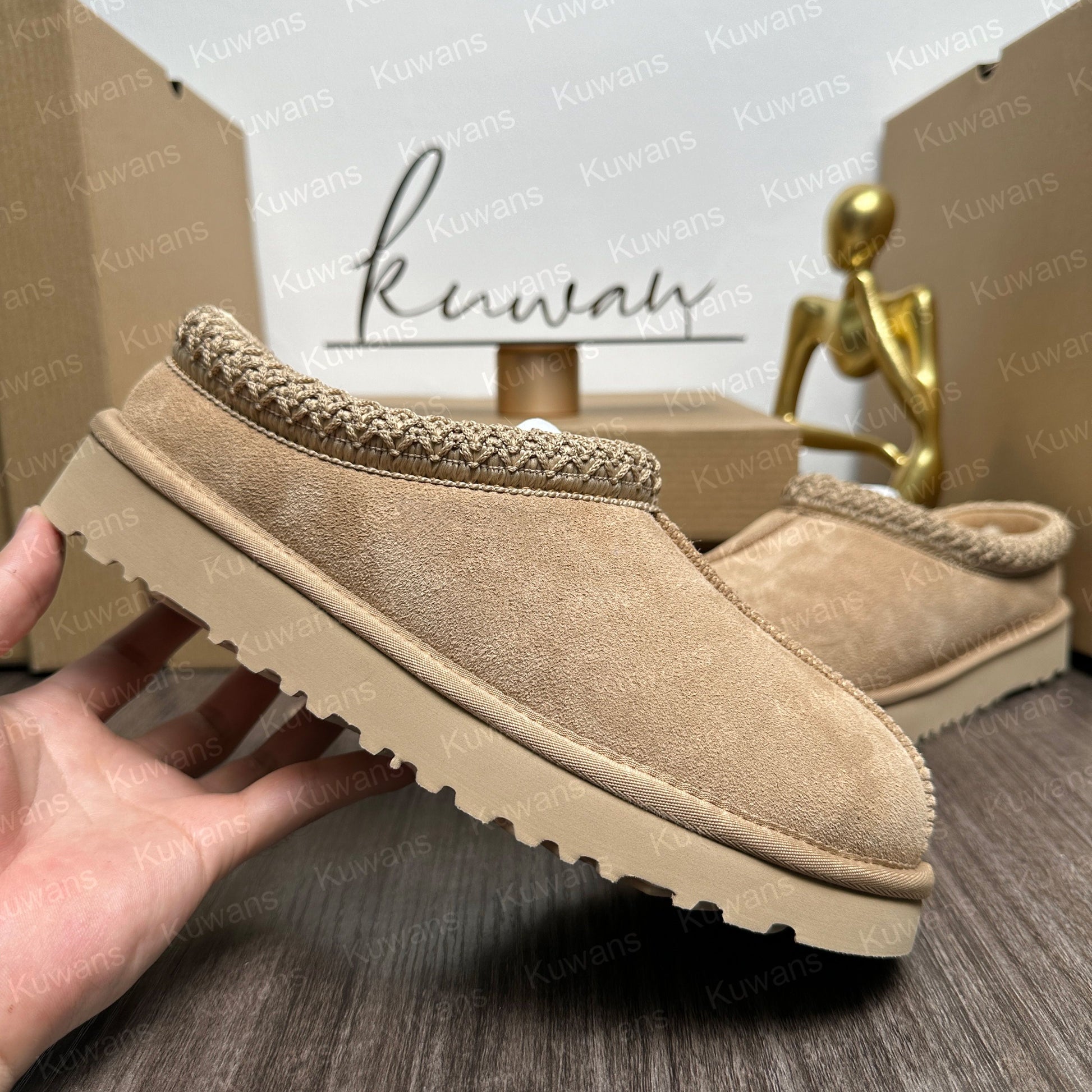 Tasman Slippers Tazz Mustard Seed Chestnut Sand Fur Slides Sheepskin Classic Ultra Mini Platform Boot Winter Women Men Slip-On Shoes Suede Upper Wool Fall