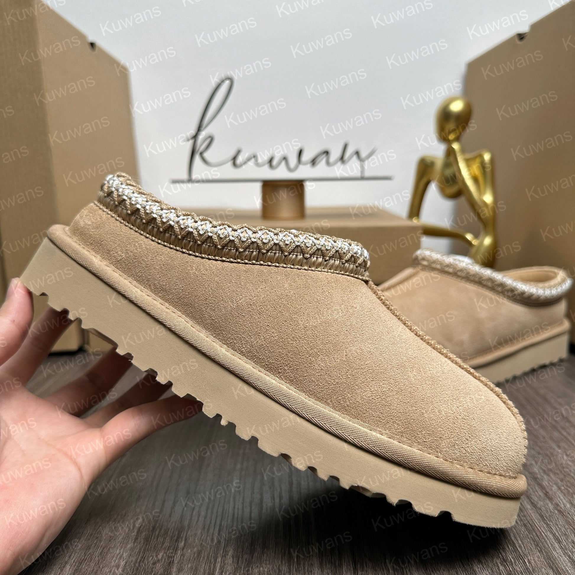 Tasman Slippers Tazz Mustard Seed Chestnut Sand Fur Slides Sheepskin Classic Ultra Mini Platform Boot Winter Women Men Slip-On Shoes Suede Upper Wool Fall