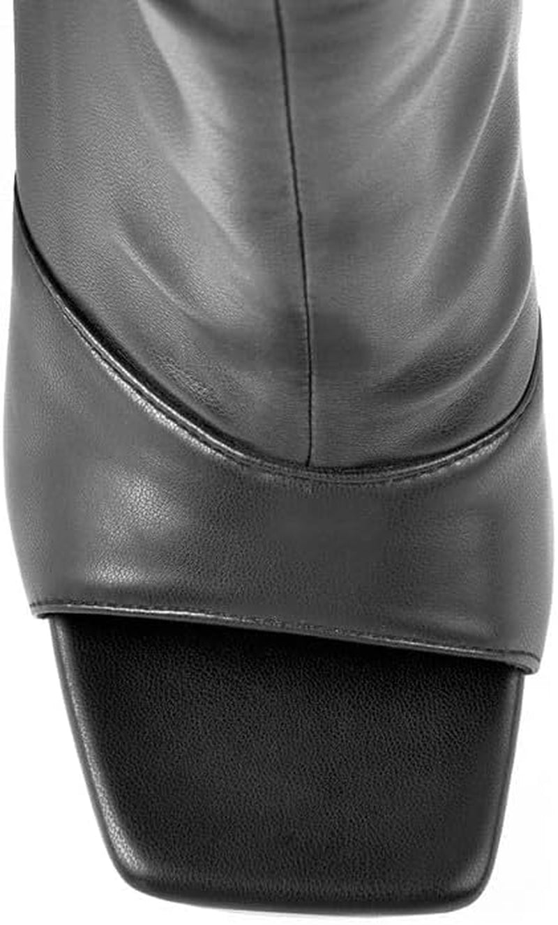 Women'S Stiletto Heel Zipper Knee/Thigh High Boots Peep/Close Toe Pull on Long Boots