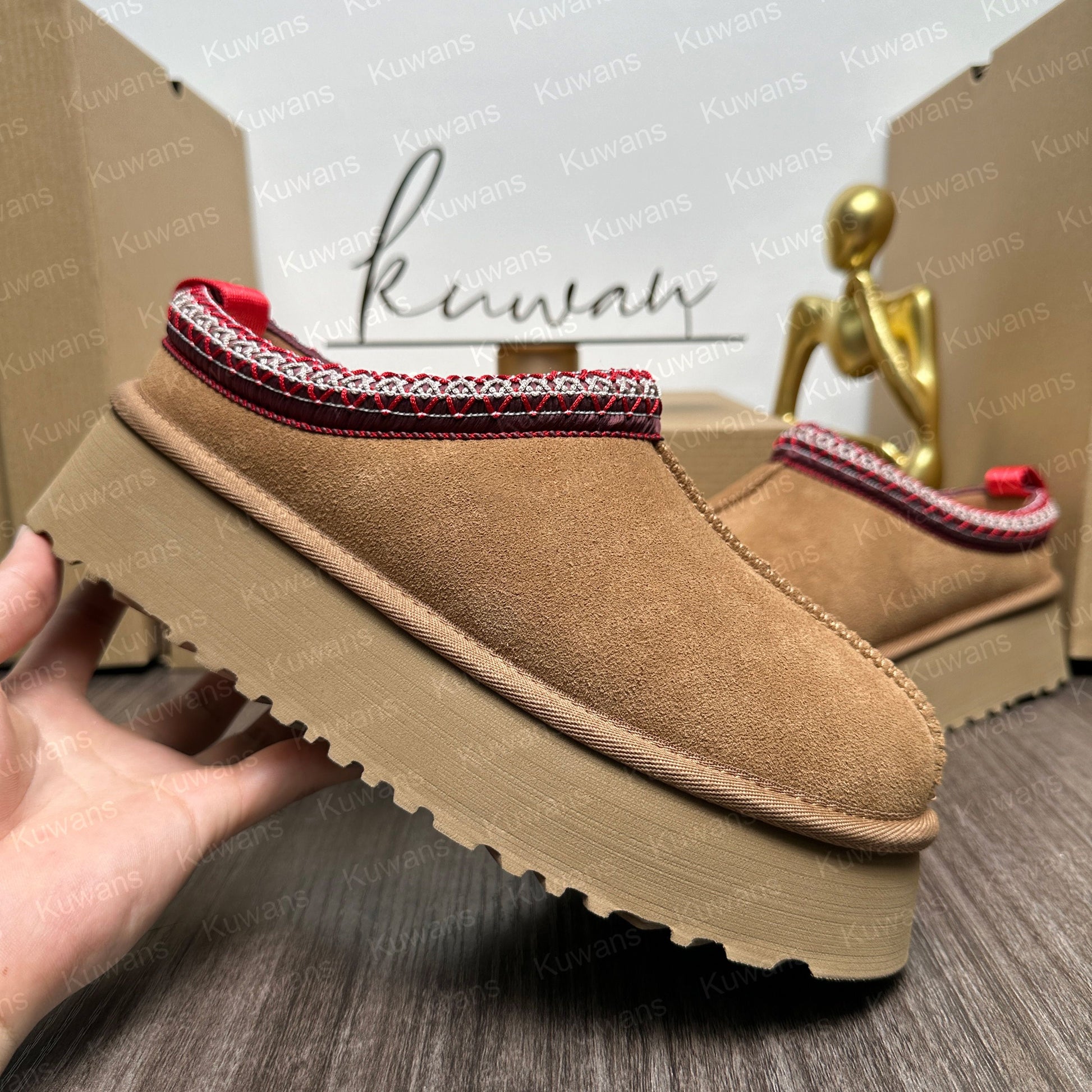 Tasman Slippers Tazz Mustard Seed Chestnut Sand Fur Slides Sheepskin Classic Ultra Mini Platform Boot Winter Women Men Slip-On Shoes Suede Upper Wool Fall