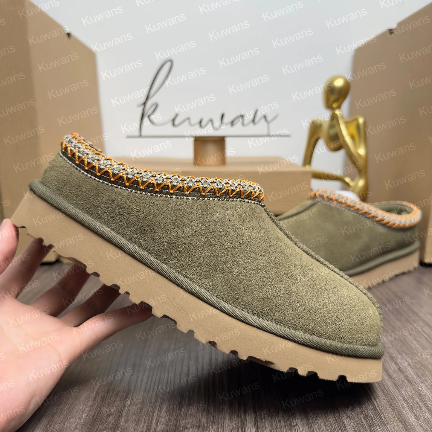 Tasman Slippers Tazz Mustard Seed Chestnut Sand Fur Slides Sheepskin Classic Ultra Mini Platform Boot Winter Women Men Slip-On Shoes Suede Upper Wool Fall